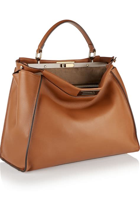 fendi peekaboo medium brown|fendi large peekaboo tote.